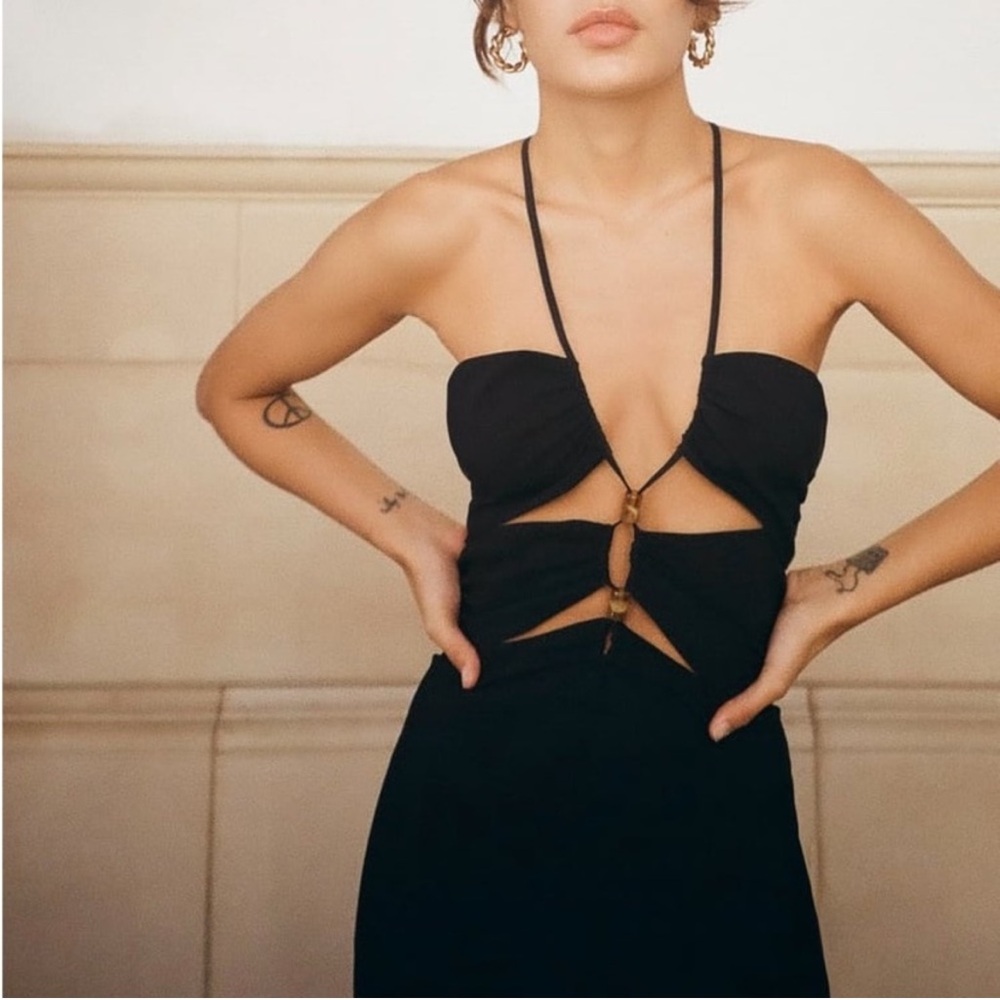 Zara Cut Out Beaded vacation maxi dress